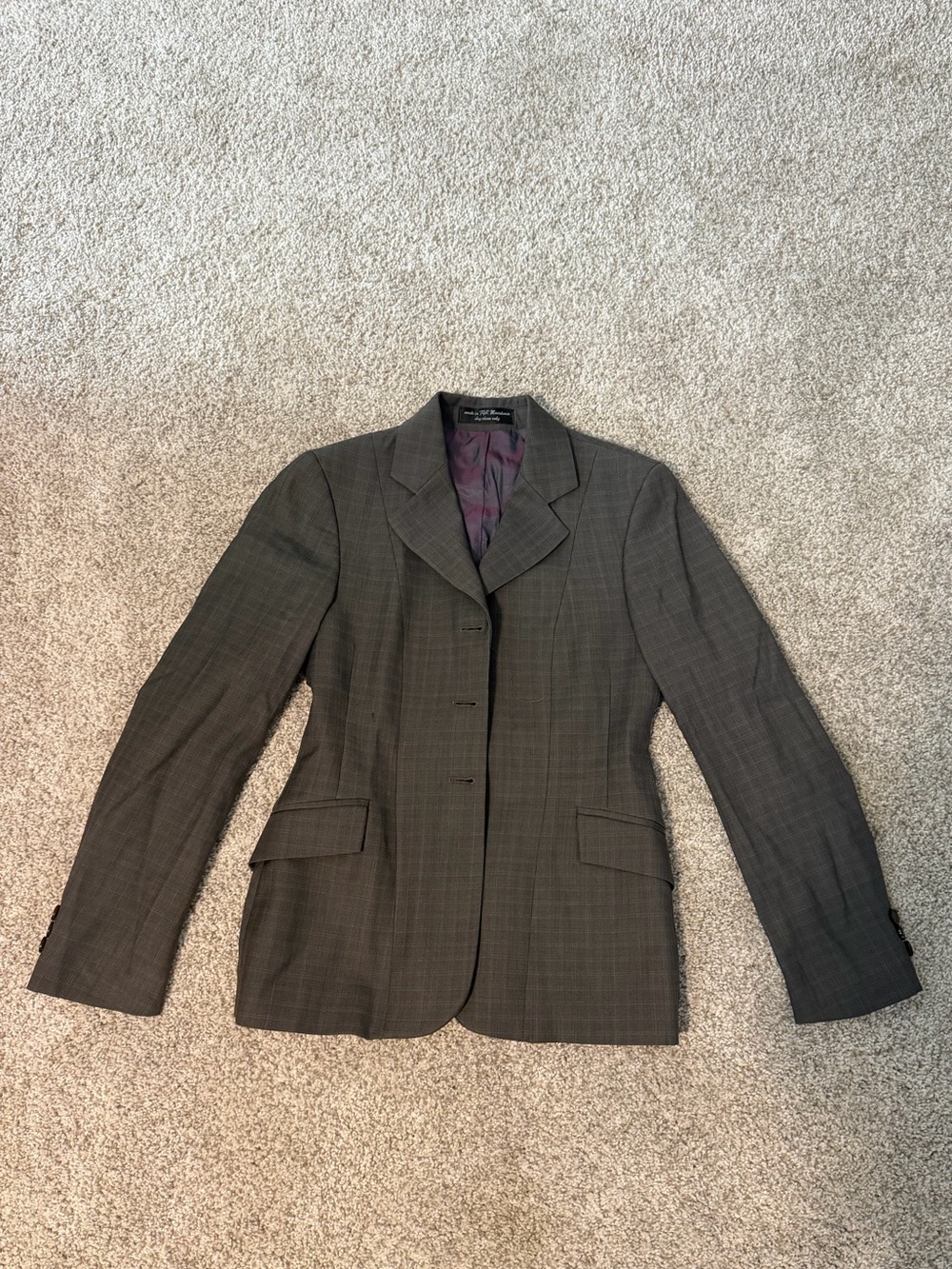 Grey plaid RJ classics equestrian show coat